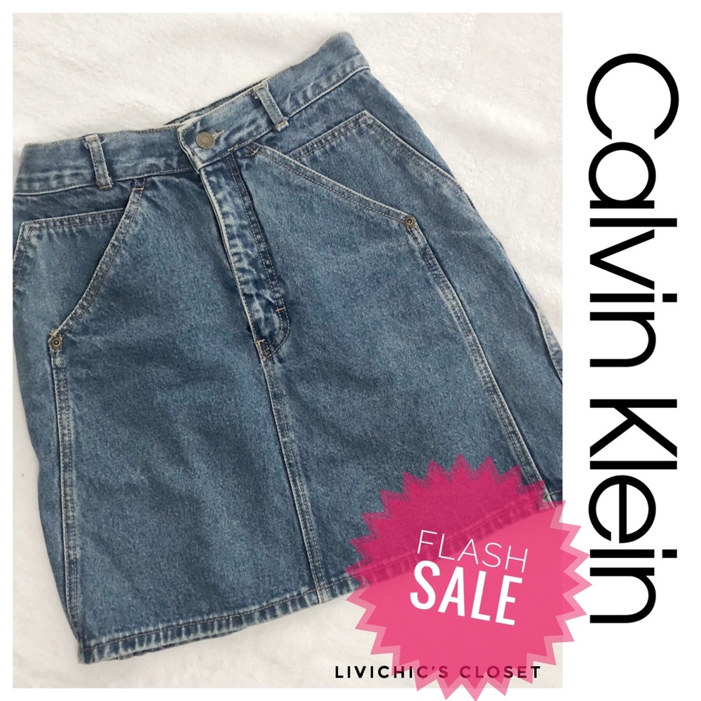 NWT 🌟RARE 🌟 90s Vintage Calvin Klein Denim Skirt
